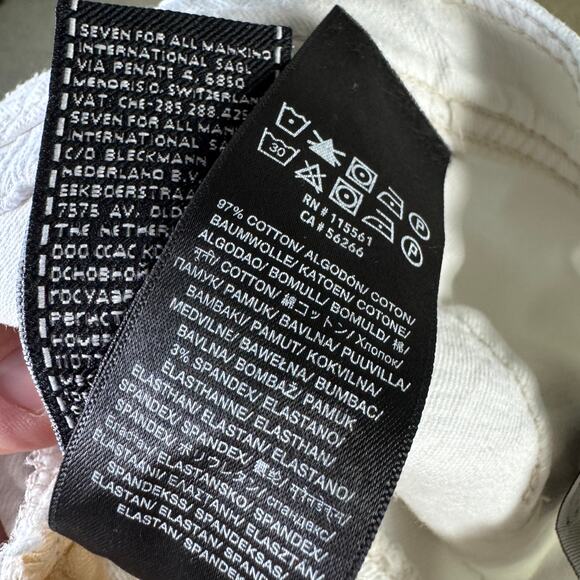 7 For All Mankind Straight Denim White Jeans US Women's 30 - Picture 4 of 10